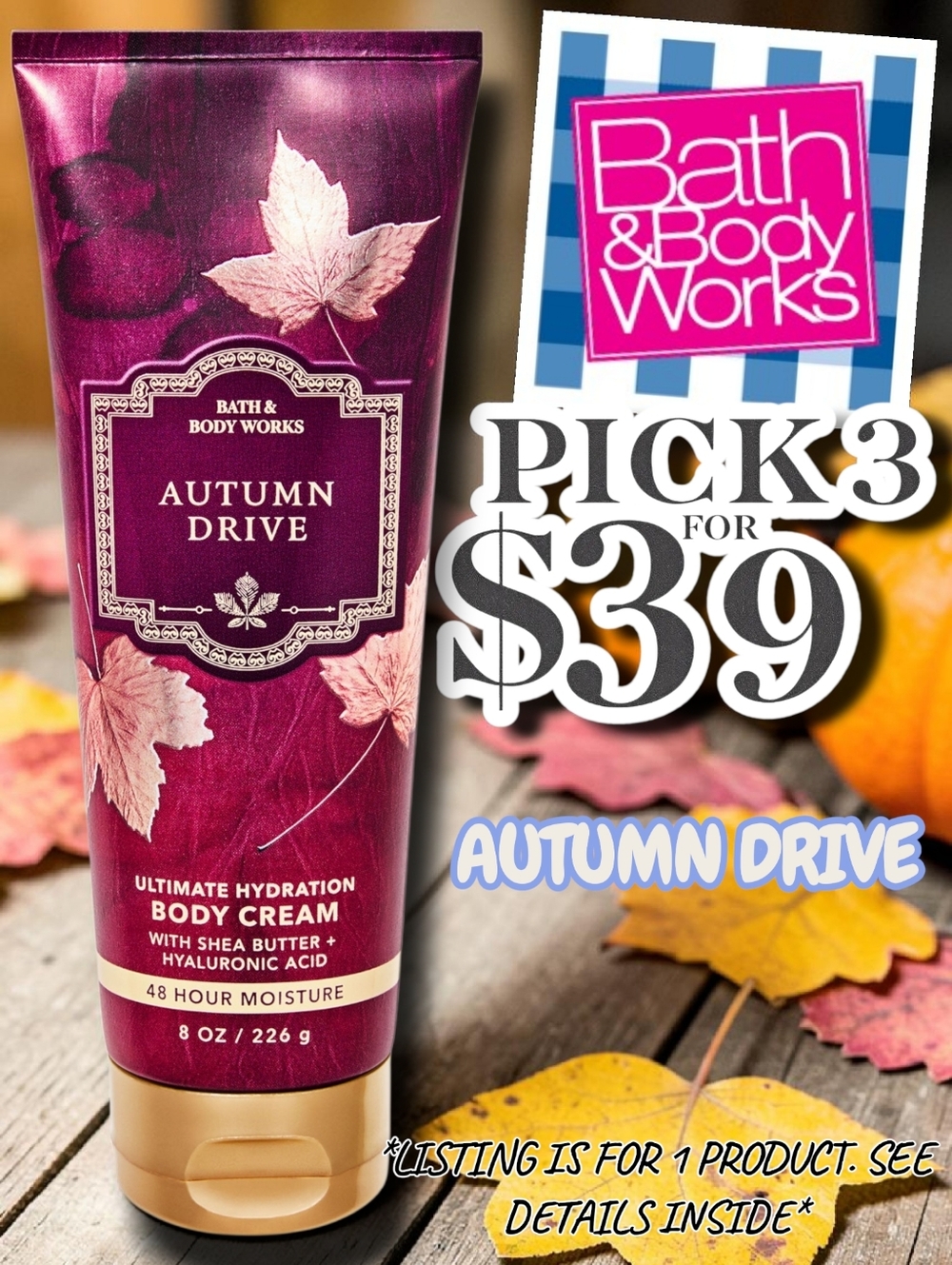 Bath & Body Works Autumn Drive Body Cream - Raspberry, Amber & Vanilla